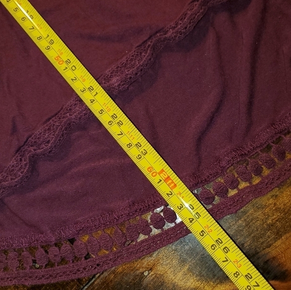 Knox Rose Long Sleeve Burgandy/Purple Cold Shoulder Ruffle Top Large - Picture 5 of 12